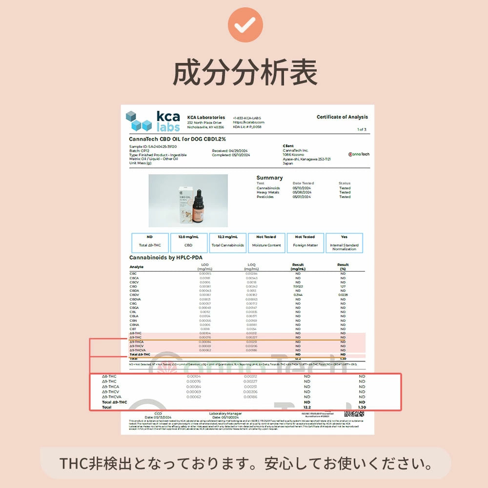 CBDオイル ペット用 10ml 1.2% 小型犬 中型犬 用 CBD 120mg CannaTech CBD OIL for Pets Calm & Stress